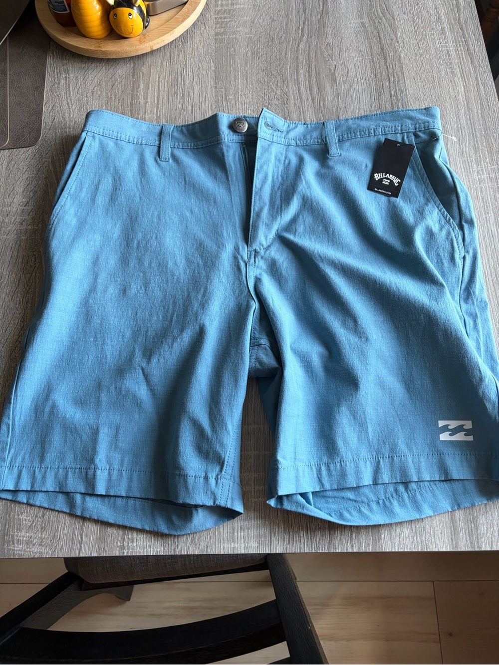 Billabong Men's Light Blue Flat Front Shorts